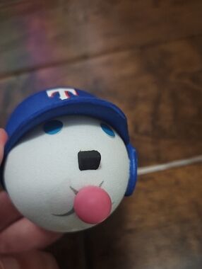 Texas Rangers Mini Helmet Car Antennae - Silver & Navy